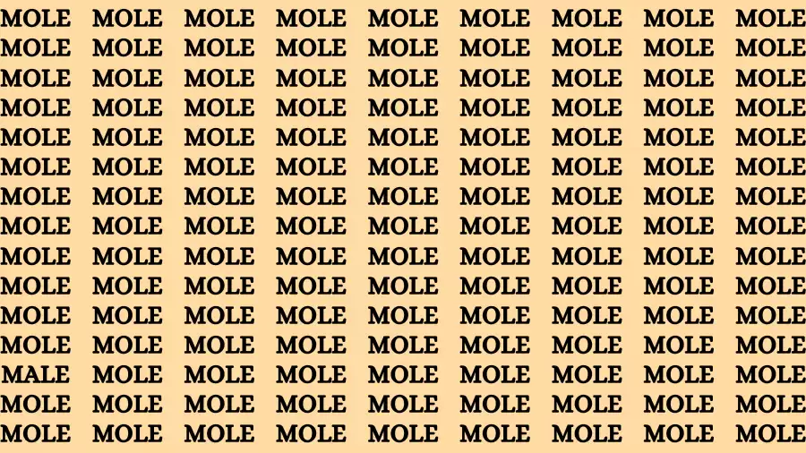 Observation Brain Out: If you have Eagle Eyes Find the word Male among Mole in 12 Secs