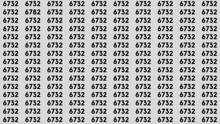 Observation Find it Out: If you have Sharp Eyes Find the number 6782 among 6732 in 20 Secs