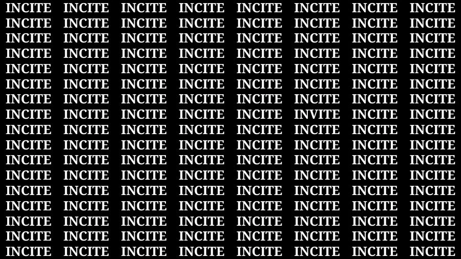 Observation Skill Test: If you have 50/50 Vision Find the Word Invite in 12 Secs