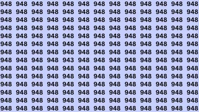 Observation Skill Test : If you have Sharp Eyes Find the Number 943 in 15 Secs