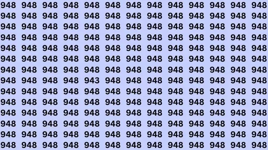 Observation Skill Test : If you have Sharp Eyes Find the Number 943 in 15 Secs