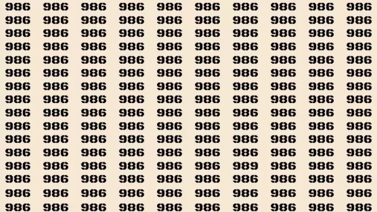 Observation Skills Test: If you have Sharp Eyes Find the Number 989 in 15 Secs