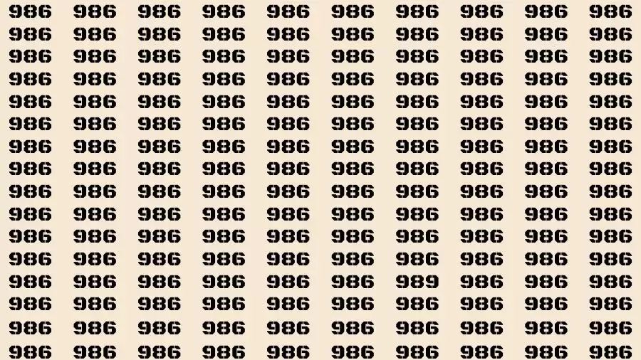 Observation Skills Test: If you have Sharp Eyes Find the Number 989 in 15 Secs