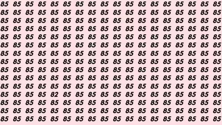 Observation Skils Test: If you have Eagle Eyes Find the number 82 among 85 in 10 Seconds?