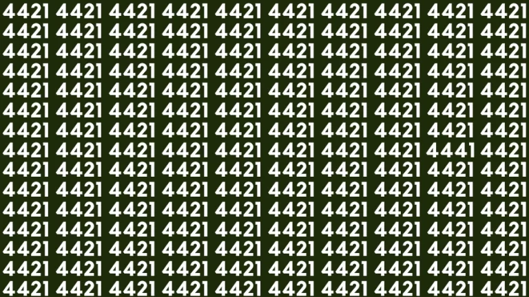 Observation Visual Test: If you have 50/50 Vision Find the Number 4441 among 4421 in 15 Secs