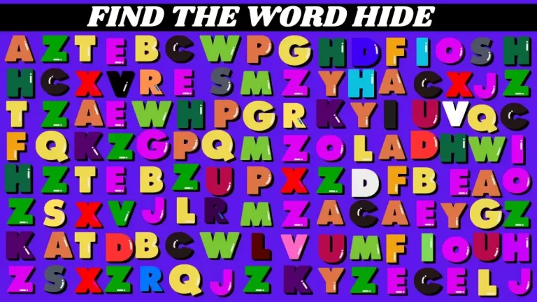 Only people with the IQ Can Find the Word Hide in 10 Secs