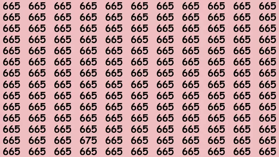 Optical Illusion Visual Test: If you have Hawk Eyes Find the Number 675 among 665 in 15 Secs