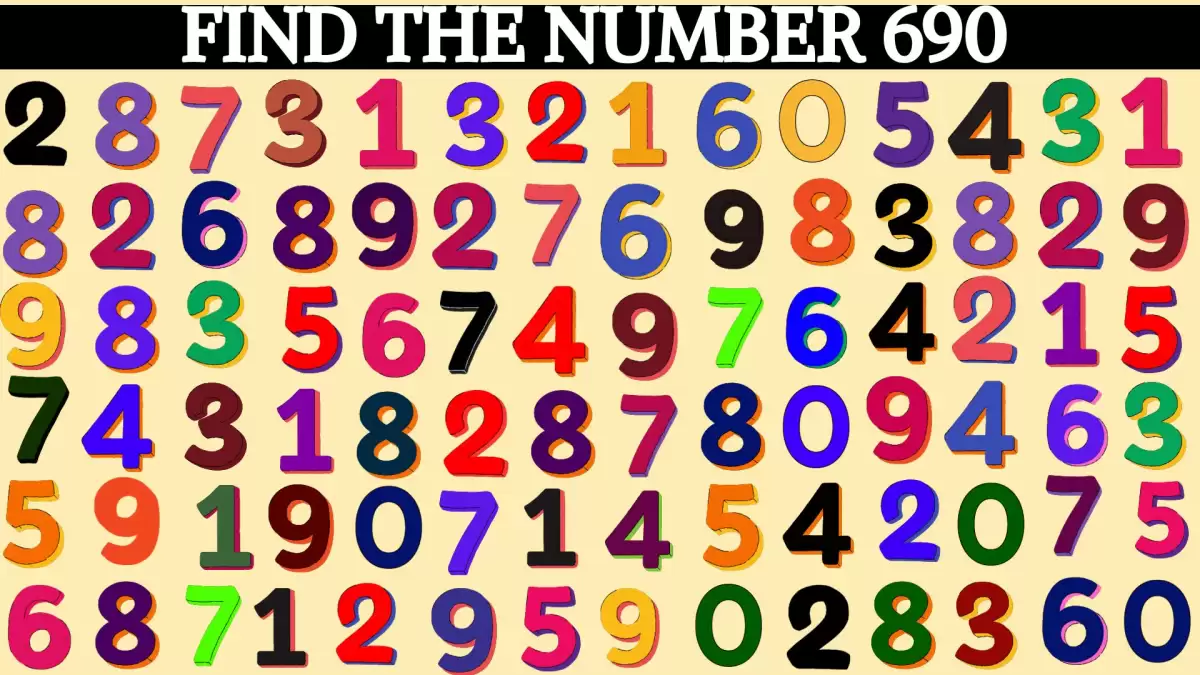 Optical illusion Find and Seek: If you have Extra Sharp Eyes Find the number 690 in 14 Secs