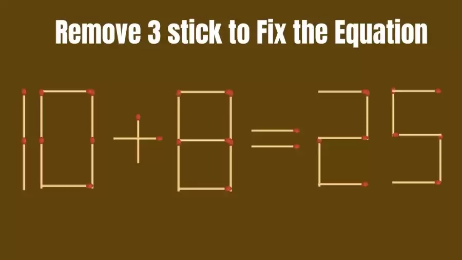 Remove 3 Matchsticks to Make the Equation Right | Matchstick Brain Test