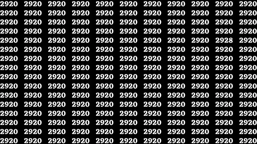 Test Visual Actuity: If you have Eagle Eyes Find the Number 2928 in 15 Secs