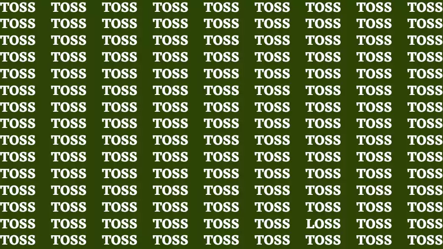 Test Visual Acuity: If you have Laser Sharp Eyes Find the word Loss in 20 Secs