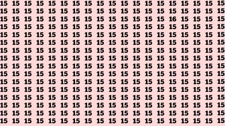 Visual Test: If you have 50/50 Vision Find the Number 16 among 15 in 15 Secs