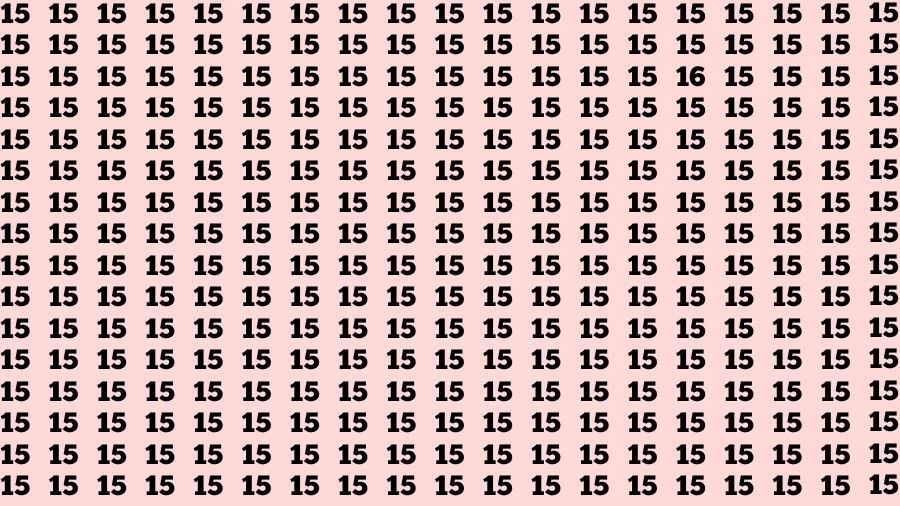 Visual Test: If you have 50/50 Vision Find the Number 16 among 15 in 15 Secs