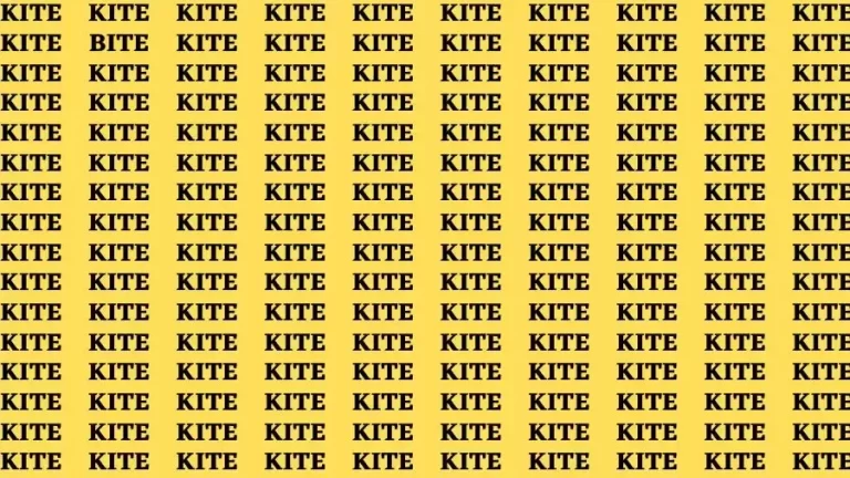 Visual Test: If you have Sharp Eyes Find the Word Bite among Kite in 15 Secs