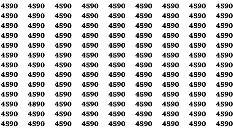 Visual Test: If you have Sharp Eyes Find the number 4890 among 4590 in 20 Secs