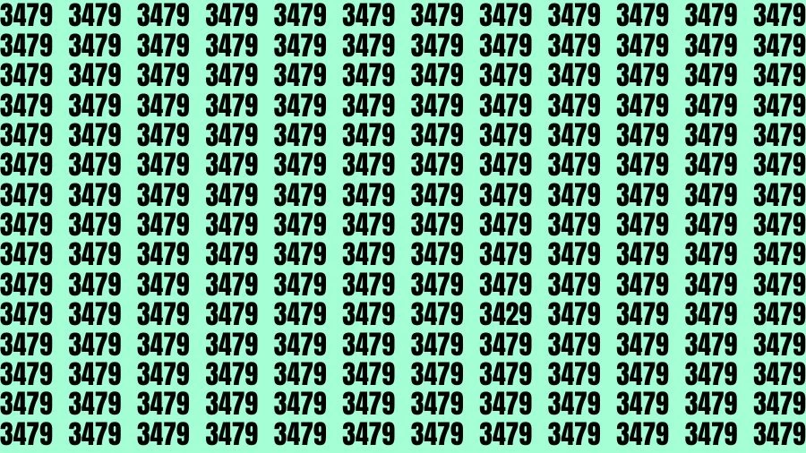 Visual Test: If you have Sharp Vision Find the Number 3429 among 3479 in 18 Secs