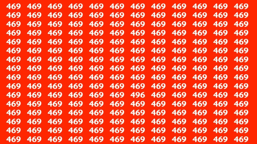 Observation Brain Test: If you have Keen Eyes Find the Number 496 among 469 in 15 Secs