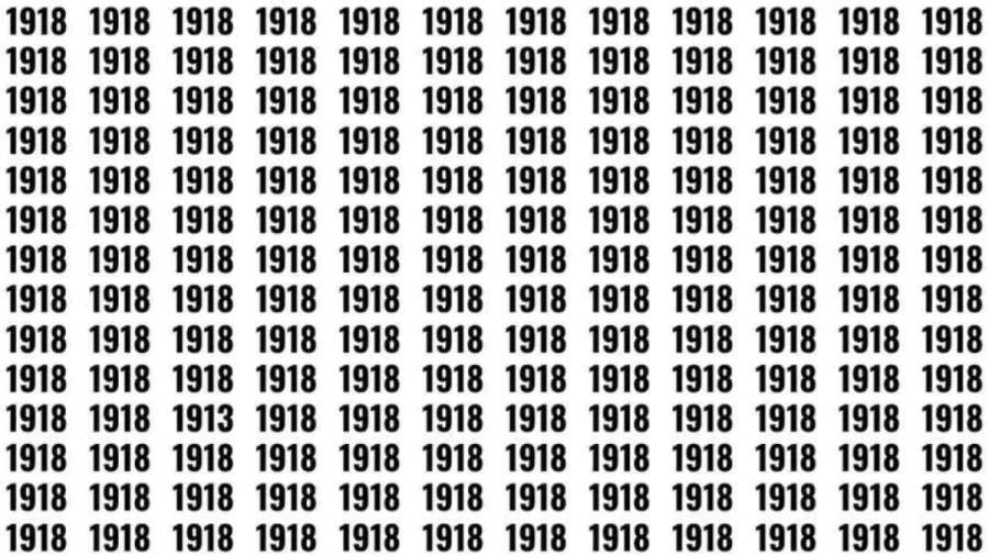 Optical Illusion Brain Test: If you have Sharp Eyes Find the number 1913 among 1918 in 7 Seconds?