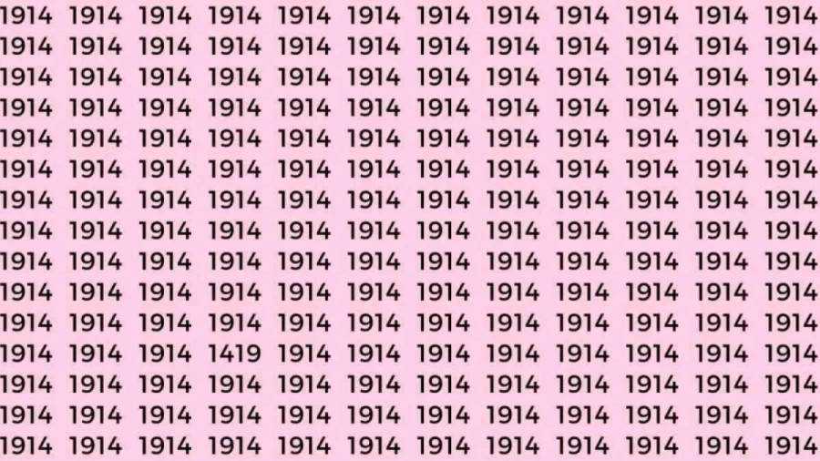 Optical Illusion Brain Test: If you have Sharp Eyes Find the number 1419 among 1914 in 7 Seconds?