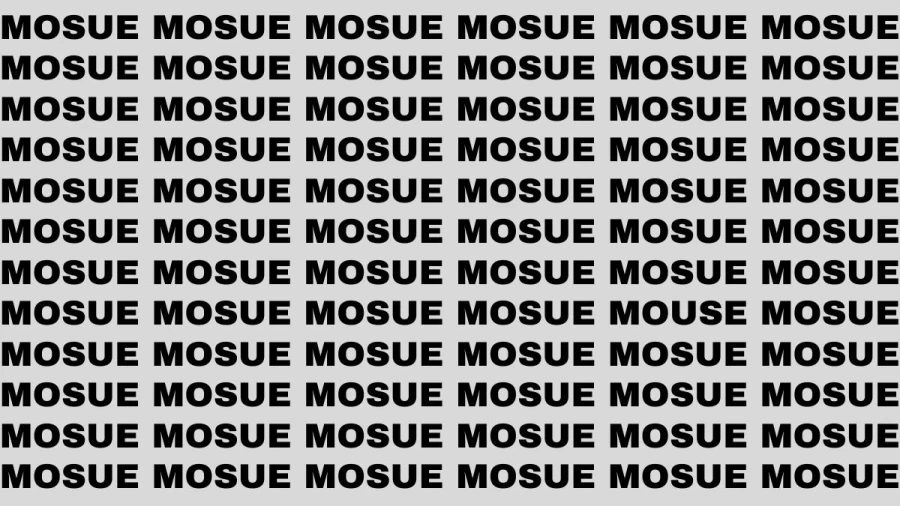 Observation Brain Test: If you have Eagle Eyes Find the word Mouse in 18 Secs