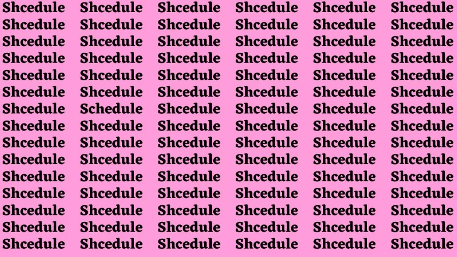 Observation Brain Test: If you have Eagle Eyes Find the word Schedule in 15 Secs