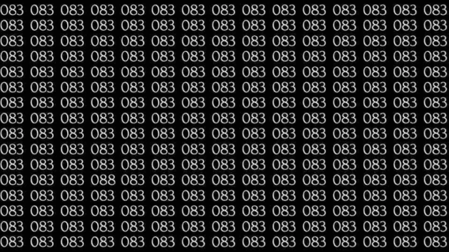 Optical Illusion: If you have Sharp Eyes Find the number 088 among 083 in 7 Seconds?