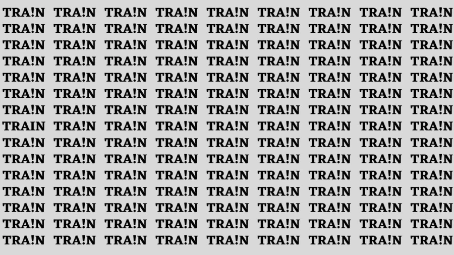 Observation Brain Test: If you have Eagle Eyes Find the word Train in 15 Secs