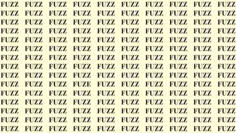 Observation Skill Test: If you have Eagle Eyes find the Word Fuze among Fuzz in 06 Secs