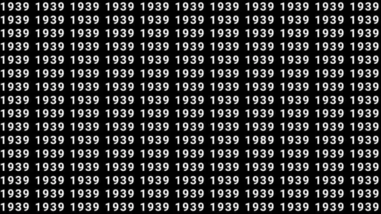 Optical Illusion Brain Test: If you have Sharp Eyes Find the number 1989 among 1939 in 7 Seconds?