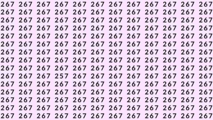 Observation Skills Test: If you have Eagle Eyes Find the number 257 among 267 in 9 Seconds?