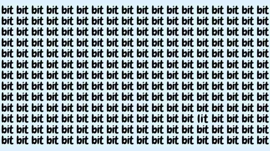 Observation Skills Test: If you have Eagle Eyes find the Word Lit among Bit in 20 Secs