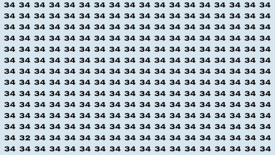 Observation Brain Test: If you have Keen Eyes Find the Number 32 among 34 in 15 Secs