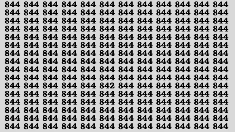 Observation Brain Test: If you have Sharp Eyes Find the number 842 in 12 Secs