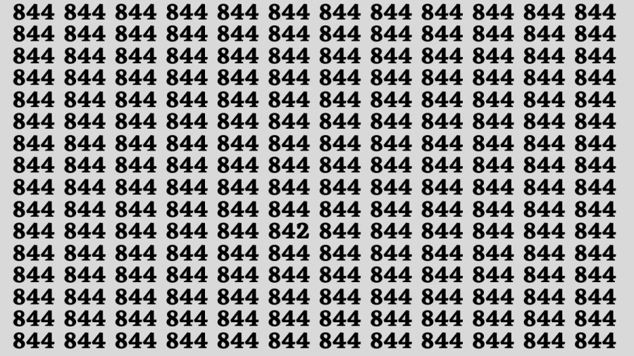 Observation Brain Test: If you have Sharp Eyes Find the number 842 in 12 Secs