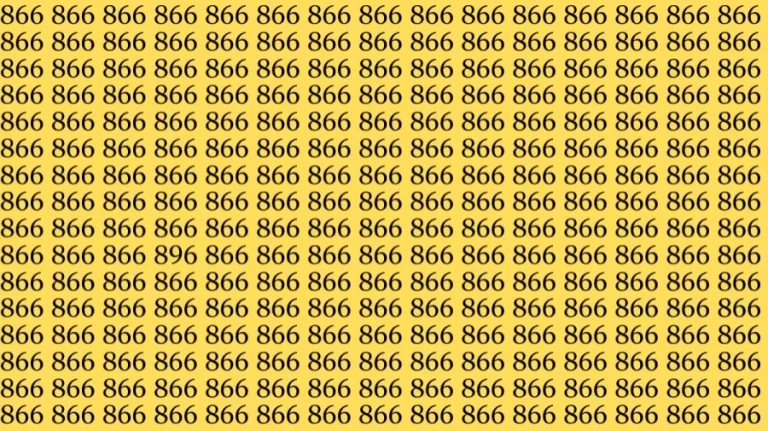 Optical Illusion Challenge: If you have Sharp Eyes find the Number 896 among 866 in 10 Seconds