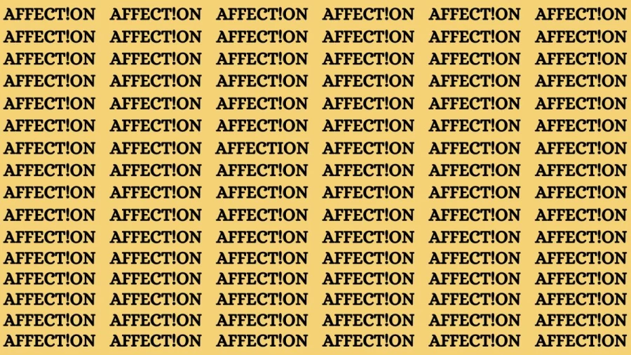 Observation Brain Test: If you have Sharp Eyes Find the word Affection in 20 Secs