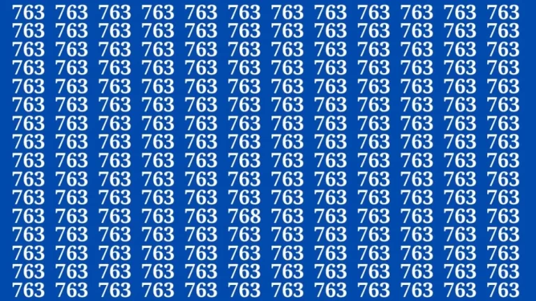 Observation Brain Test: If you have Eagle Eyes Find the number 768 in 10 Secs