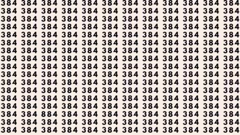 Optical Illusion Brain Test: If you have Hawk Eyes find the number 884 among 384 in 7 Seconds?