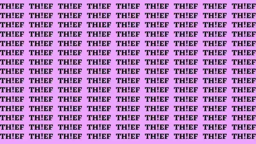 Observation Brain Test: If you have Eagle Eyes Find the word Thief in 15 Secs