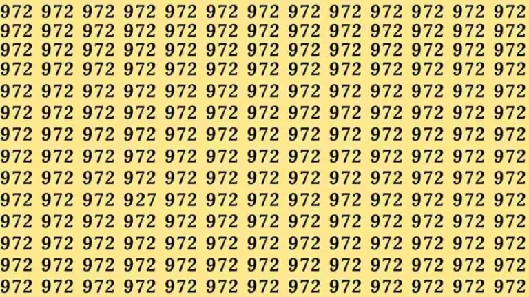 Optical Illusion Brain Test: If you have Sharp Eyes Find the number 927 among 972 in 8 Seconds?