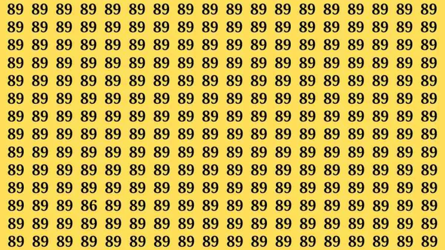 Observation Brain Test: If you have Hawk Eyes Find the Number 86 among 89 in 15 Secs