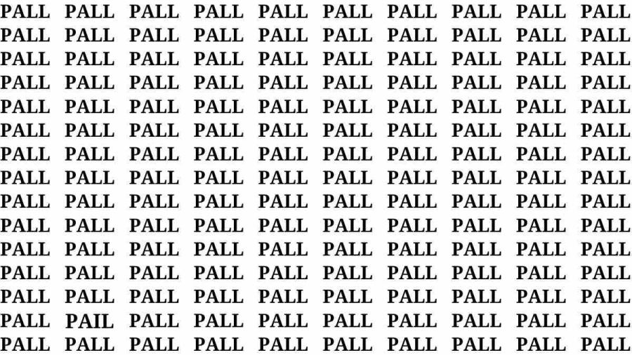 Observation Brain Test: If you have Hawk Eyes Find the word Pail In 20 Secs