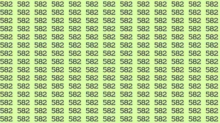 Optical Illusion Brain Test: If you have Sharp Eyes Find the number 585 among 582 in 6 Seconds?