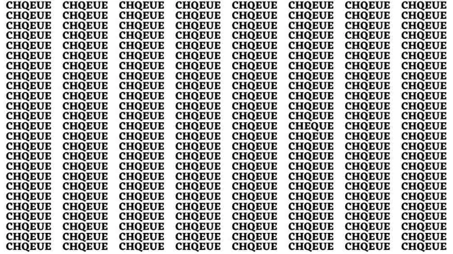 Observation Brain Test: If you have Sharp Eyes Find the word Cheque in 20 Secs