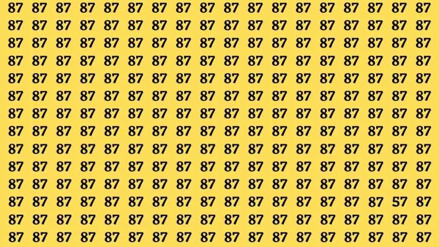 Observation Brain Test: If you have Hawk Eyes Find the Number 57 among 87 in 15 Secs