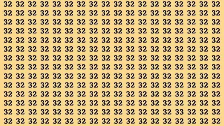 Observation Brain Test: If you have Keen Eyes Find the Number 33 among 32 in 15 Secs