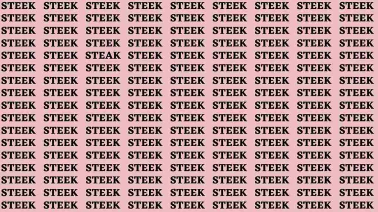 Brain Test: If you have Sharp Eyes Find the word Steak among Steek in 20 Secs