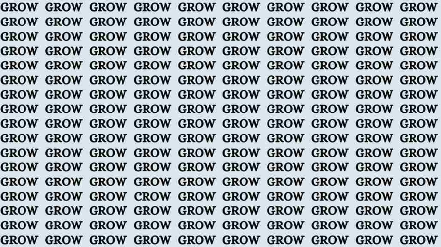 Observation Brain Test: If you have Sharp Eyes Find the Word Crow among Grow in 15 Secs