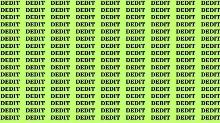 Observation Brain Test: If you have Hawk Eyes Find the word Debit In 15 Secs