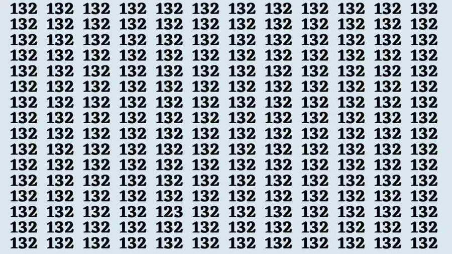 Observation Brain Test: If you have 50/50 vision Find the number 123 in 15 Seconds